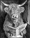 Posterizer 1 pcs-funny cute highland cow reading on toilet 5-Bathroom Restroom Art-Art for Animal Lovers-Decor for Home & Office- unframed wall ar...